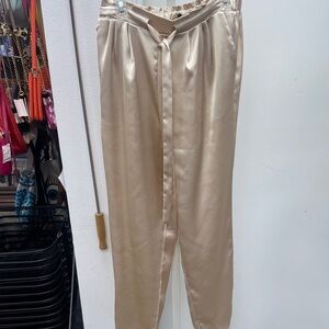 DO+BE Satin Tan Straight Leg Pants Size Small